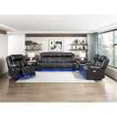  Manufacturer Color_Black -- Huron 8457BLK-2PW Power Double Reclining Love Seat with Center Console IMAGE 15