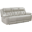  Manufacturer Color_Grey -- Huron 8457GRY-3PW Power Double Reclining Sofa IMAGE 1
