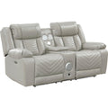  Manufacturer Color_Grey -- Huron 8457GRY-2PW Power Double Reclining Love Seat with Center Console IMAGE 1