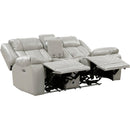  Manufacturer Color_Grey -- Huron 8457GRY-2PW Power Double Reclining Love Seat with Center Console IMAGE 3