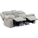  Manufacturer Color_Grey -- Huron 8457GRY-2PW Power Double Reclining Love Seat with Center Console IMAGE 4