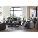  Manufacturer Color_Carbon -- Benchcraft Mackmenville Reclining Leather Look Sofa IMAGE 11