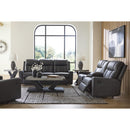  Manufacturer Color_Carbon -- Benchcraft Mackmenville Reclining Leather Look Loveseat with Console IMAGE 11