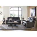 Manufacturer Color_Carbon -- Benchcraft Mackmenville Reclining Leather Look Loveseat with Console IMAGE 9