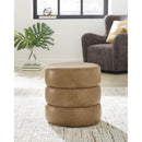  Manufacturer Color_Caramel -- Signature Design by Ashley Ummi Leather Look Ottoman IMAGE 2