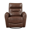  Manufacturer Color_Toffee brown -- Homelegance Thomas Swivel Glider Leather Match Recliner IMAGE 1