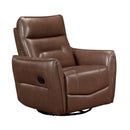  Manufacturer Color_Toffee brown -- Homelegance Thomas Swivel Glider Leather Match Recliner IMAGE 2