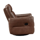  Manufacturer Color_Toffee brown -- Homelegance Thomas Swivel Glider Leather Match Recliner IMAGE 3