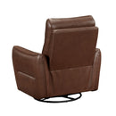  Manufacturer Color_Toffee brown -- Homelegance Thomas Swivel Glider Leather Match Recliner IMAGE 4