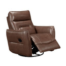  Manufacturer Color_Toffee brown -- Homelegance Thomas Swivel Glider Leather Match Recliner IMAGE 6
