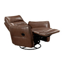  Manufacturer Color_Toffee brown -- Homelegance Thomas Swivel Glider Leather Match Recliner IMAGE 7