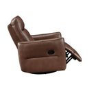  Manufacturer Color_Toffee brown -- Homelegance Thomas Swivel Glider Leather Match Recliner IMAGE 8