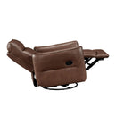  Manufacturer Color_Toffee brown -- Homelegance Thomas Swivel Glider Leather Match Recliner IMAGE 9