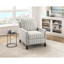  Manufacturer Color_Beige with greyish blue stripe pattern -- Landrum 9257NF-1 Push Back Reclining Chair IMAGE 11