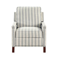  Manufacturer Color_Beige with greyish blue stripe pattern -- Landrum 9257NF-1 Push Back Reclining Chair IMAGE 1