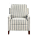  Manufacturer Color_Beige with greyish blue stripe pattern -- Landrum 9257NF-1 Push Back Reclining Chair IMAGE 1