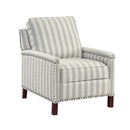  Manufacturer Color_Beige with greyish blue stripe pattern -- Landrum 9257NF-1 Push Back Reclining Chair IMAGE 2