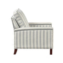  Manufacturer Color_Beige with greyish blue stripe pattern -- Landrum 9257NF-1 Push Back Reclining Chair IMAGE 3