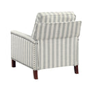  Manufacturer Color_Beige with greyish blue stripe pattern -- Landrum 9257NF-1 Push Back Reclining Chair IMAGE 4