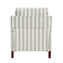  Manufacturer Color_Beige with greyish blue stripe pattern -- Landrum 9257NF-1 Push Back Reclining Chair IMAGE 5