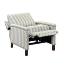  Manufacturer Color_Beige with greyish blue stripe pattern -- Landrum 9257NF-1 Push Back Reclining Chair IMAGE 6