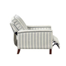  Manufacturer Color_Beige with greyish blue stripe pattern -- Landrum 9257NF-1 Push Back Reclining Chair IMAGE 7