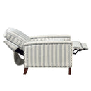  Manufacturer Color_Beige with greyish blue stripe pattern -- Landrum 9257NF-1 Push Back Reclining Chair IMAGE 8