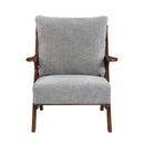  Manufacturer Color_Grey -- Homelegance Lennox Stationary Fabric Accent Chair IMAGE 2