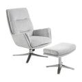  Manufacturer Color_Grey -- Homelegance Parker Swivel Fabric Chair with Ottoman IMAGE 1