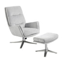  Manufacturer Color_Grey -- Homelegance Parker Swivel Fabric Chair with Ottoman IMAGE 1