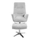  Manufacturer Color_Grey -- Homelegance Parker Swivel Fabric Chair with Ottoman IMAGE 2
