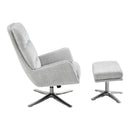  Manufacturer Color_Grey -- Homelegance Parker Swivel Fabric Chair with Ottoman IMAGE 3