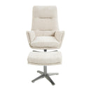  Manufacturer Color_Beige -- Parker 1159BE Swivel Chair with Ottoman IMAGE 2