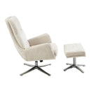  Manufacturer Color_Beige -- Parker 1159BE Swivel Chair with Ottoman IMAGE 3