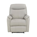  Manufacturer Color_Light grey -- Homelegance Leif Power Leather Match Recliner IMAGE 1