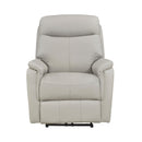  Manufacturer Color_Light grey -- Homelegance Leif Power Leather Match Recliner IMAGE 1