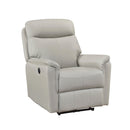  Manufacturer Color_Light grey -- Homelegance Leif Power Leather Match Recliner IMAGE 2