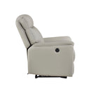  Manufacturer Color_Light grey -- Homelegance Leif Power Leather Match Recliner IMAGE 3