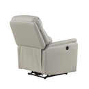  Manufacturer Color_Light grey -- Homelegance Leif Power Leather Match Recliner IMAGE 4