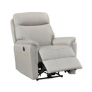  Manufacturer Color_Light grey -- Homelegance Leif Power Leather Match Recliner IMAGE 6