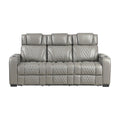  Manufacturer Color_Grey -- Homelegance Apex Power Reclining Leather Match Sofa IMAGE 1