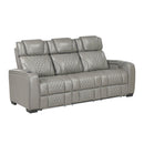  Manufacturer Color_Grey -- Homelegance Apex Power Reclining Leather Match Sofa IMAGE 2