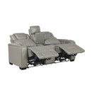  Manufacturer Color_Grey -- Homelegance Apex Power Reclining Leather Match Loveseat with Console IMAGE 5
