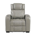  Manufacturer Color_Grey -- Homelegance Apex Power Leather Match Recliner IMAGE 1