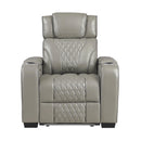  Manufacturer Color_Grey -- Homelegance Apex Power Leather Match Recliner IMAGE 1