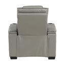  Manufacturer Color_Grey -- Homelegance Apex Power Leather Match Recliner IMAGE 5