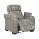  Manufacturer Color_Grey -- Homelegance Apex Power Leather Match Recliner IMAGE 8