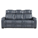  Manufacturer Color_Blue -- Apex 8449BU-3PWHM Power Reclining Sofa with Wireless Charger, Air Massage and Heatand Charging Ports IMAGE 1