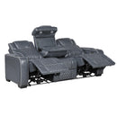  Manufacturer Color_Blue -- Apex 8449BU-3PWHM Power Reclining Sofa with Wireless Charger, Air Massage and Heatand Charging Ports IMAGE 5