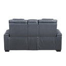  Manufacturer Color_Blue -- Apex 8449BU-2PWHM Power Reclining Love Seat with Console, Wireless charger, Air Massage and Heat IMAGE 4